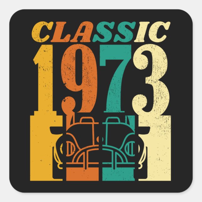 Sticker Carré Classic 1973 51e anniversaire (Devant)