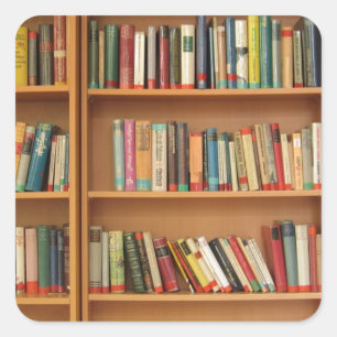 Sticker Carré Classic book shelf pattern