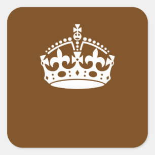Sticker Carré Classic Conserver Couronne calme sur Chocolat Brow