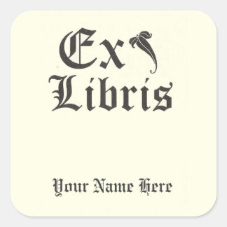 Sticker Carré Classic Ex Libris Plaque