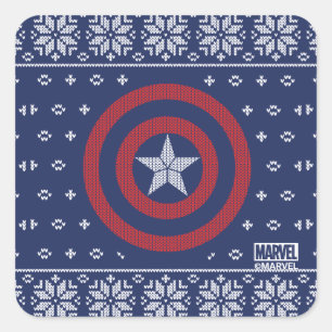 Sticker Carré Classique Avengers   Captain America Knit Graphic