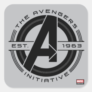 Sticker Carré Classique Avengers   Logo de lentilles de l'initia
