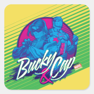 Sticker Carré Classique Avengers   Neon Bucky & Graphisme Casque