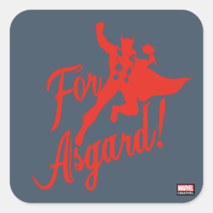 Sticker Carré Classique Avengers   Thème "Pour Asgard" Silhouett