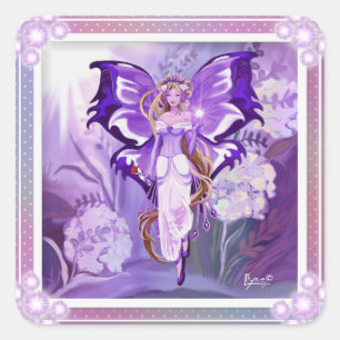 Sticker Carré classique de purple Sun Fairy