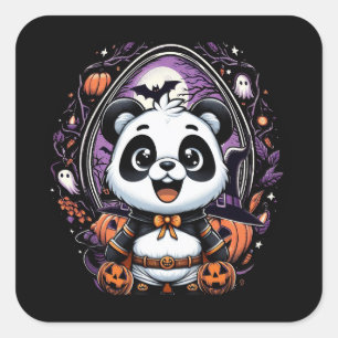 Sticker Carré classique Halloween Panda