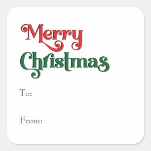 Sticker Carré Classique Simple Joyeux Noël À De
