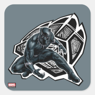 Sticker Carré Classiques des Avengers   Badge de patte de Panthè