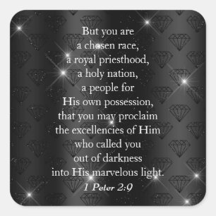 Sticker Carré Classy Royal Prêtrise Bible Verse