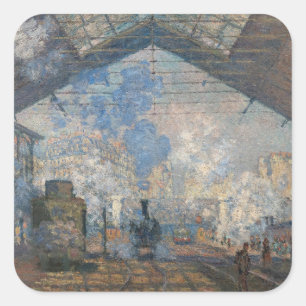 Sticker Carré Claude Monet - Gare Saint-Lazare Vue extérieure