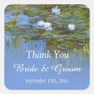 Sticker Carré Claude Monet la faveur de mariage nénuphar que vou
