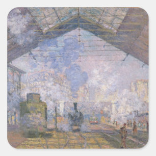 Sticker Carré Claude Monet   La Gare St Lazare, 1877