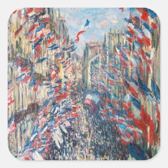 Sticker Carré Claude Monet - La Rue Montorgueil - Paris (Devant)