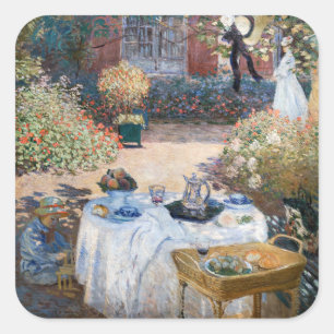 Sticker Carré Claude Monet - Le déjeuner, panneau décoratif