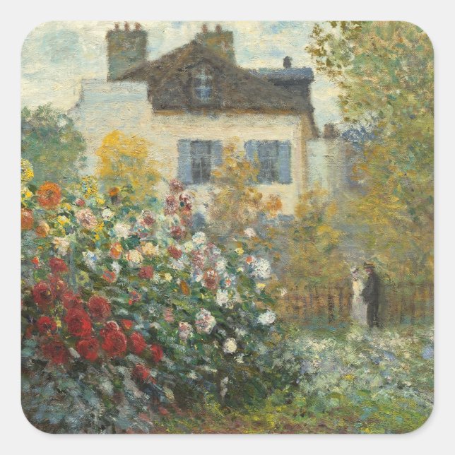 Sticker Carré Claude Monet | Le jardin de l'artiste à Argenteuil (Devant)