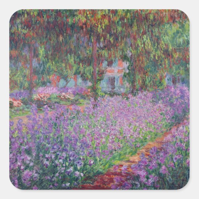 Sticker Carré Claude Monet | Le jardin de l'artiste à Giverny (Devant)
