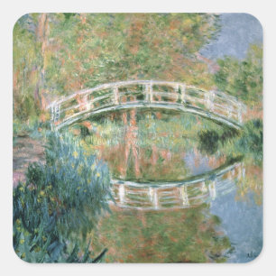 Sticker Carré Claude Monet Le pont japonais, Giverny