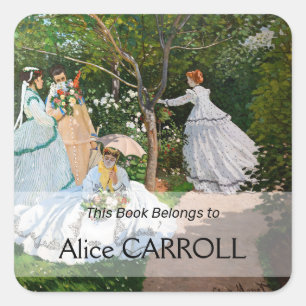 Sticker Carré Claude Monet - Les femmes dans le jardin