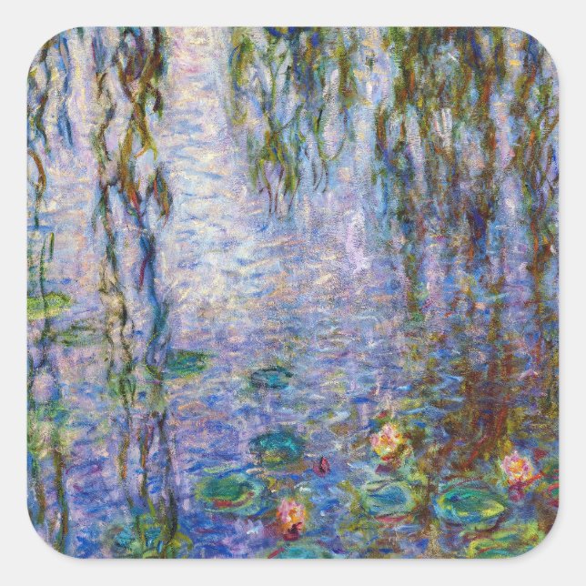 Sticker Carré Claude Monet - Lys d'eau (Devant)