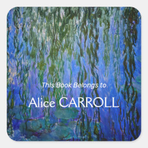 Sticker Carré Claude Monet - Lys d'eau avec saule plumant