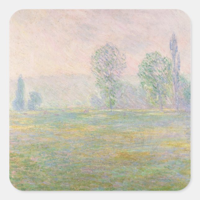 Sticker Carré Claude Monet | Meadows à Giverny, 1888 (Devant)