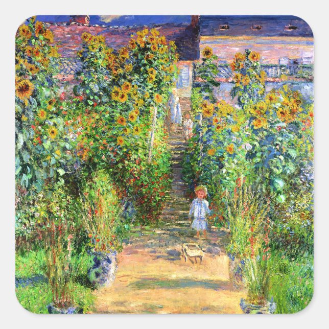 Sticker Carré Claude Monet : Monet's Garden at Vétheuil (Devant)