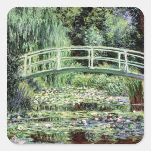 Sticker Carré Claude Monet Nénuphars blancs, 1899