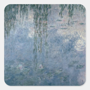 Sticker Carré Claude Monet Nénuphars : Willows pleurs, 1914