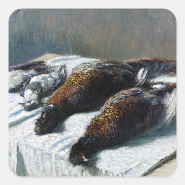 Sticker Carré Claude Monet Still Life avec faisans et passeurs (Devant)