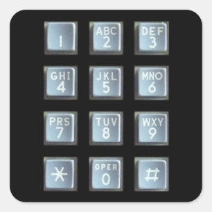 Sticker Carré Clavier du bouton poussoir