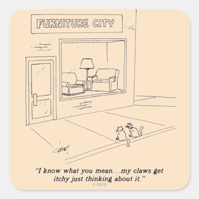 Sticker Carré Clawing Furniture (Devant)