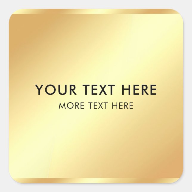 Sticker Carré Client Modèle moderne élégant Black & Gold (Devant)