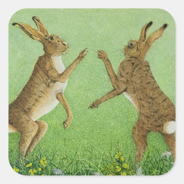 Sticker Carré Clin de boxe (Devant)