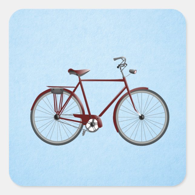 Sticker Carré Clipart cyclable (Devant)
