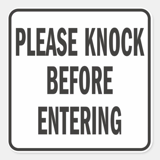 Sticker Carré Cliquez sur avant de saisir le signe (Devant)