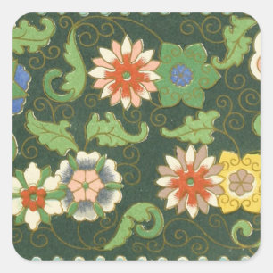 Sticker Carré Cloisonne Chine Patter Asiatique Oriental