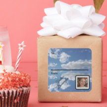 Clouds Gift Labels with Customized Name and Photo