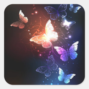 Sticker Carré Clowing Night Butterflies