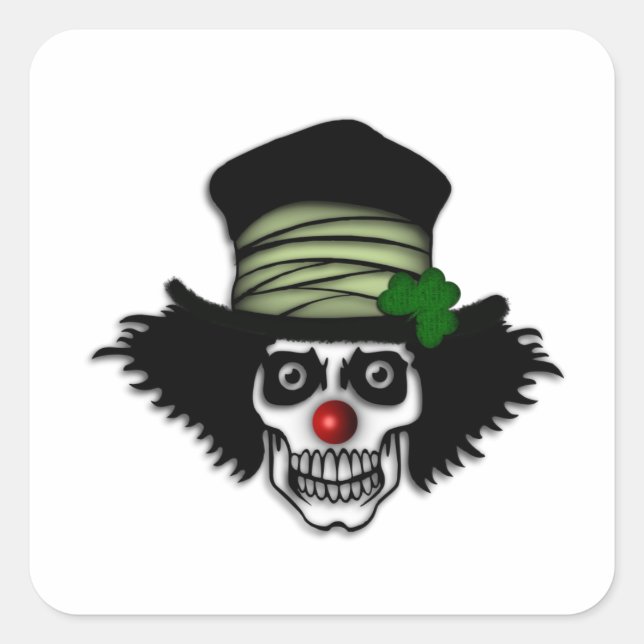 Sticker Carré Clown de squelette irlandais (Devant)