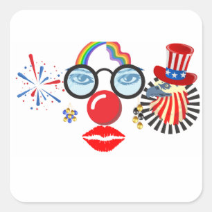 Sticker Carré Clown flamboyant