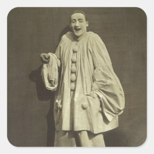 Sticker Carré Clown Pierrot vintage