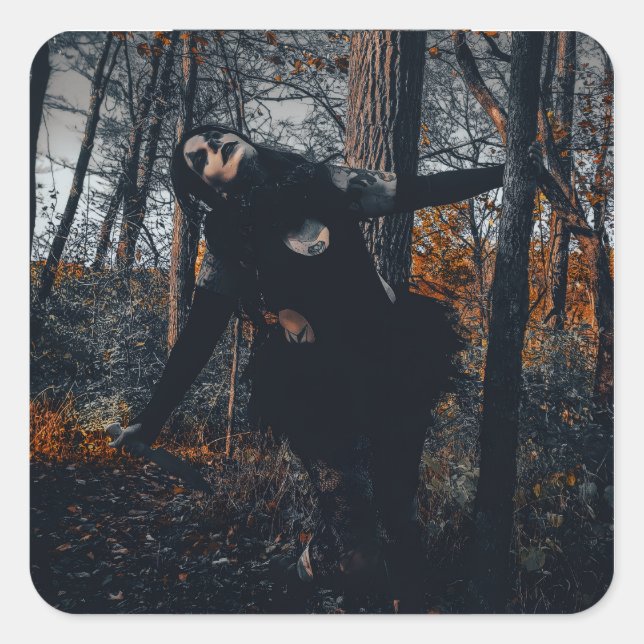 Sticker Carré Clownin' Around In Da Woods (Devant)