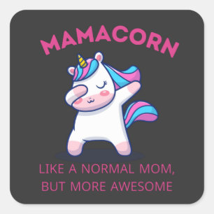 Sticker Carré Club de fans de Mama Unicorn