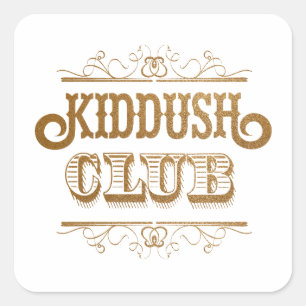 Sticker Carré Club des enfants. Shabbath Yom Tov - L'Chaim !