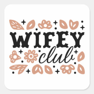 Sticker Carré Club des épouses de cow-boy femme au foyer tradwif