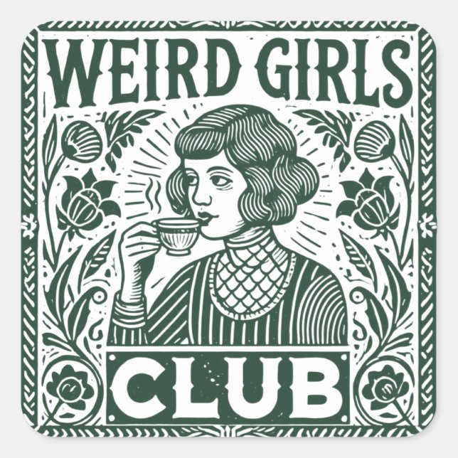 Sticker Carré Club des filles étranges (Devant)