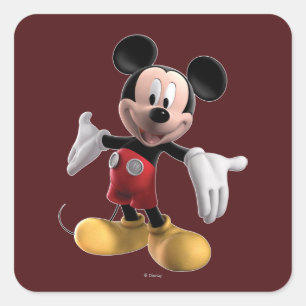 Sticker Carré Clubhouse Mickey Mouse   Bienvenue