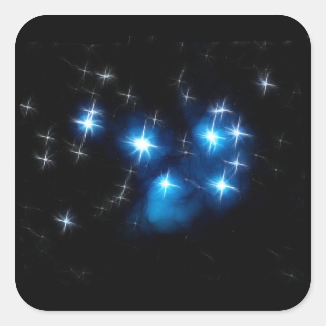 Sticker Carré Cluster Pleiades Blue Star (Devant)