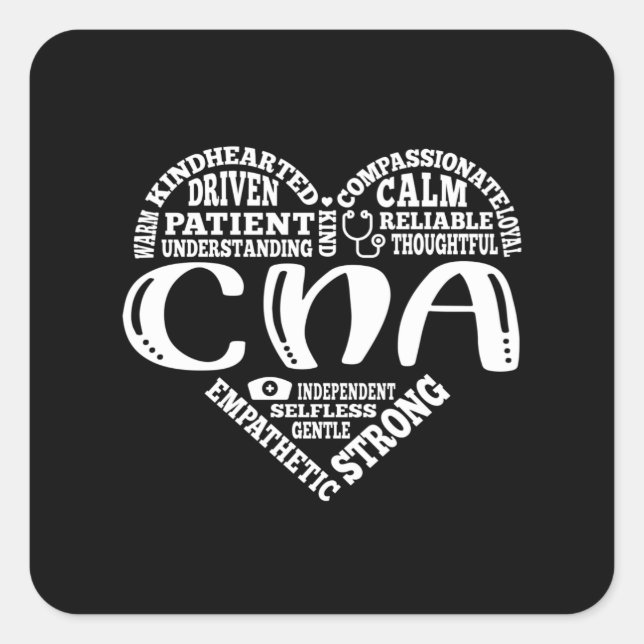 Sticker Carré CNA, CNA nurse appreciation, Subway art (Devant)