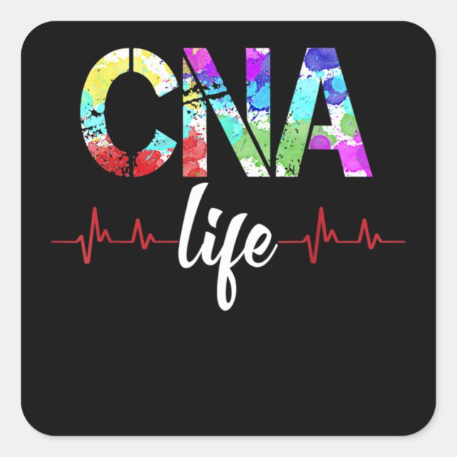 Sticker Carré CNA Nurse Registered Nurse Life (Devant)